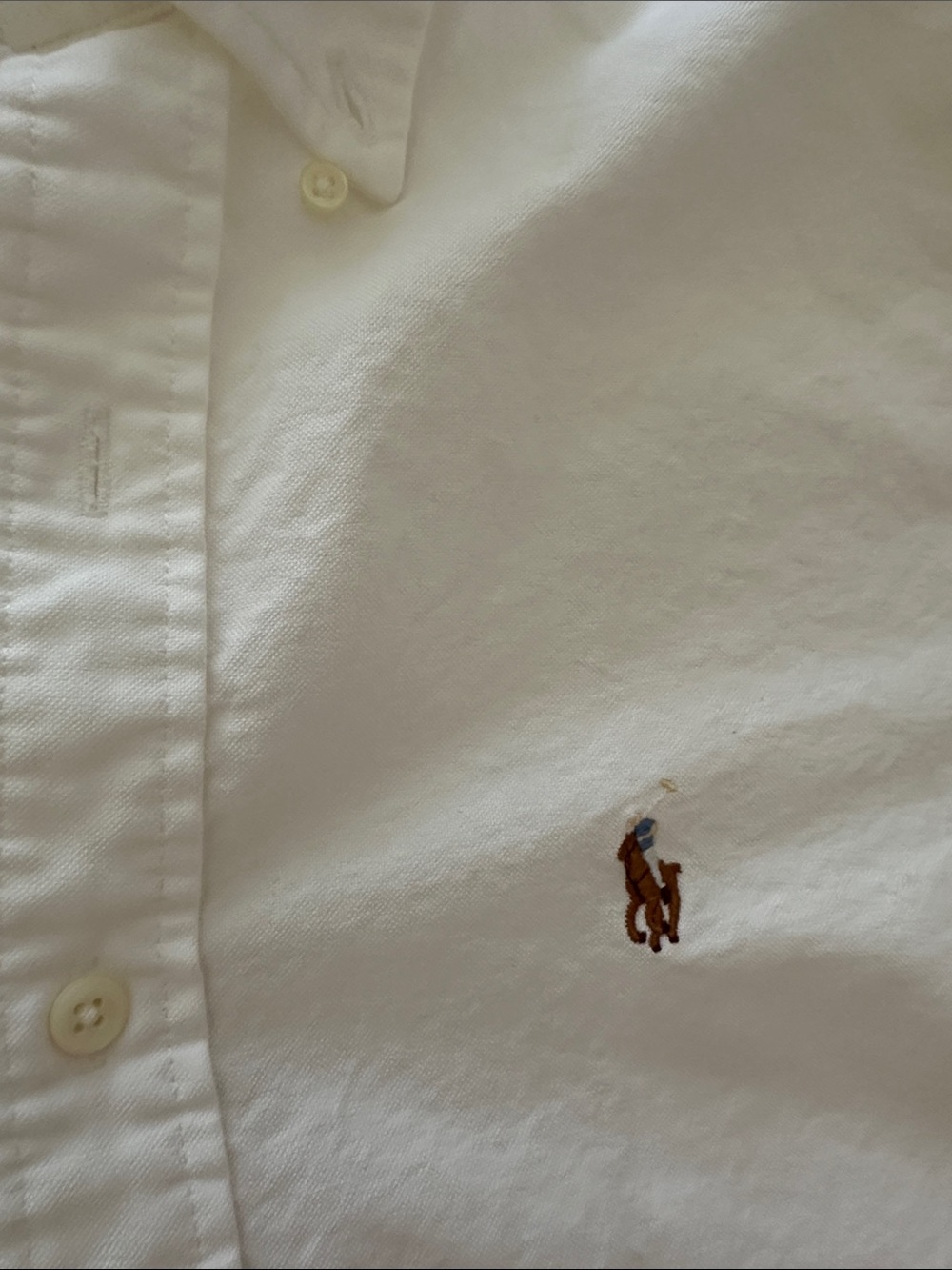 Polo by Ralph Lauren White Button-Down Oxford Shirt with Pony Logo - Picture 5 of 6